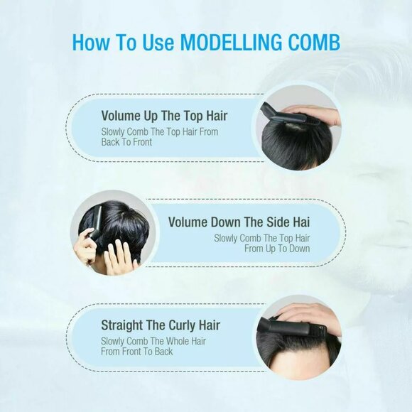 Quick Beard Straightener Multifunctional Hair Comb Curling Curler Show Cap - Picture 5 of 8
